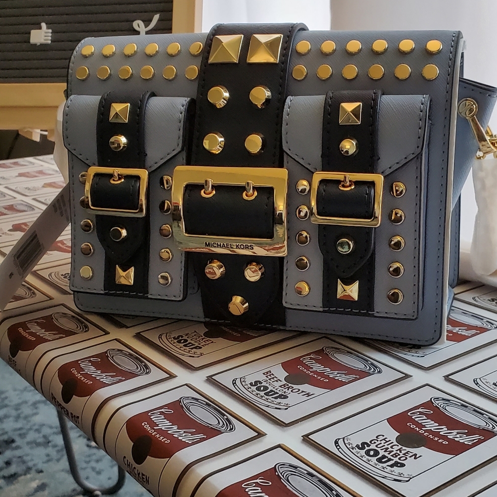 Michael Kors Hayden Messenger/Pale Bl/Navy Accent